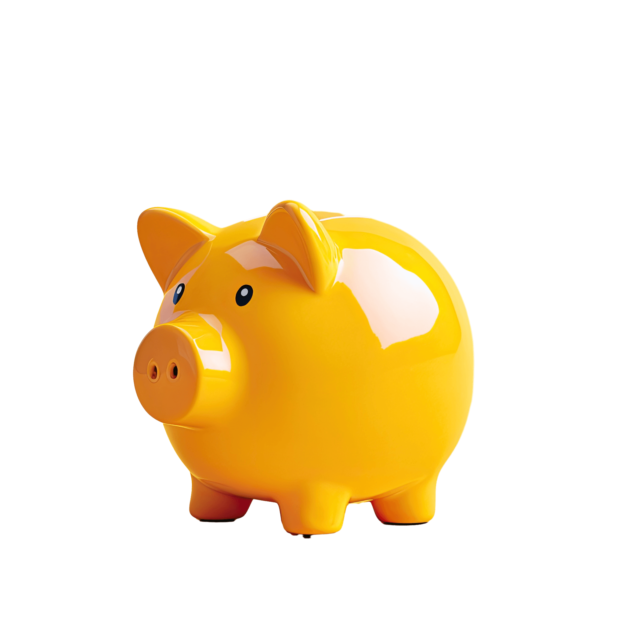The image is of a yellow piggy bank in reference to saving money through Gilabit's affordable Web Design packages or memberships. 